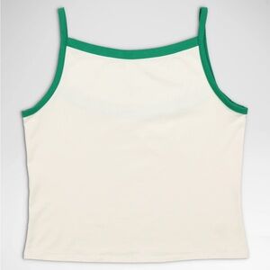 Lululemon Athletica White Tank with Green Trim